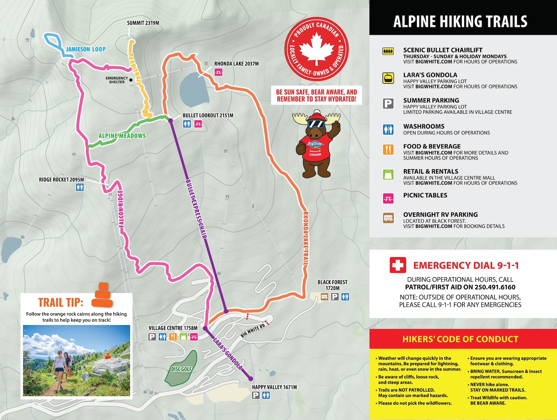 Big White summer hiking map 2026