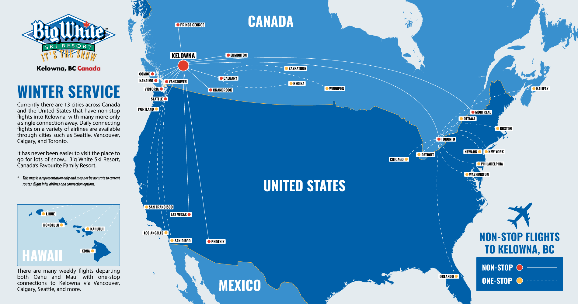 YLW Flight map